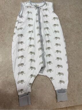 Gray Elephant Print Sleep Suit